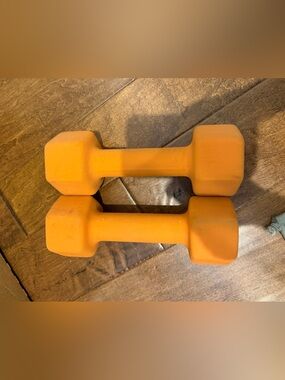 Pair of 8 lb Orange Neoprene Dumbbells